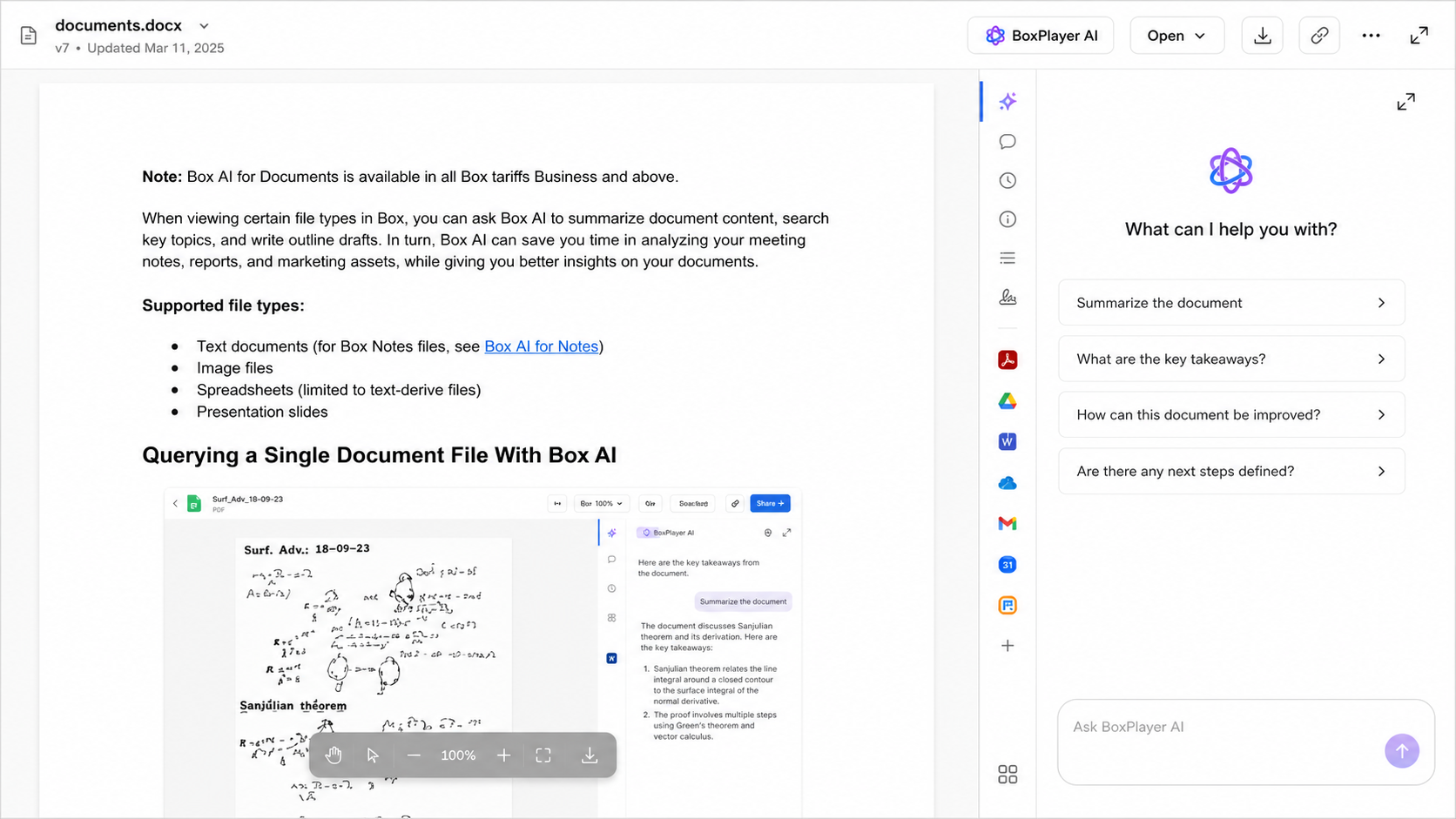 BoxPlayer 单文档 AI 预览侧栏